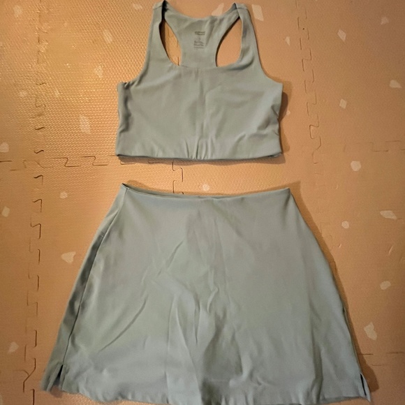 Girlfriend Collective Bra Top & Skort set in light blue - Picture 5 of 6